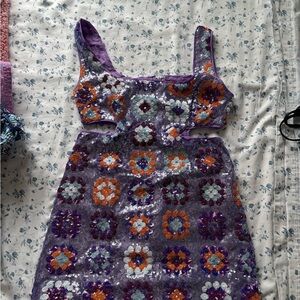 70’s Sequin Floral Dress